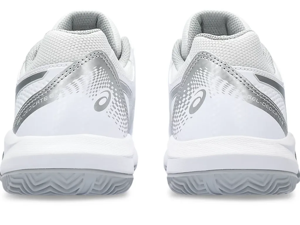 Tennisschoenen|Tennis>ASICS GEL-DEDICATE 8 CLAY White/Pure Silver