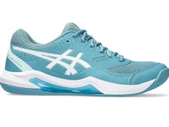 Tennisschoenen|Tennis>ASICS GEL-DEDICATE 8 INDOOR Gris Blue/White