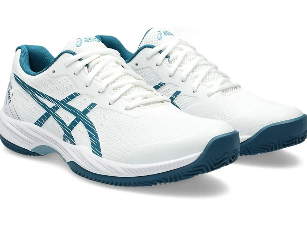 Tennisschoenen|Tennis>ASICS GEL-GAME 9 CLAY/OC White/Restful Teal
