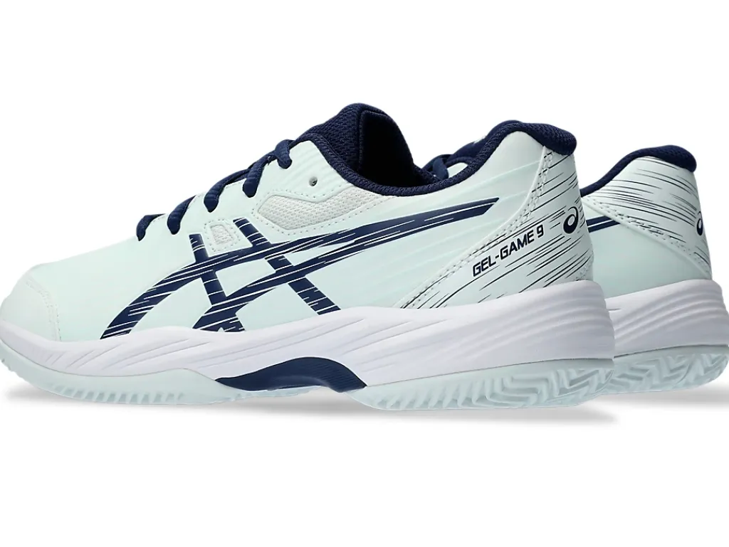 Tennisschoenen|Tennis>ASICS GEL-GAME 9 GS CLAY/OC Pale Mint/Blue Expanse