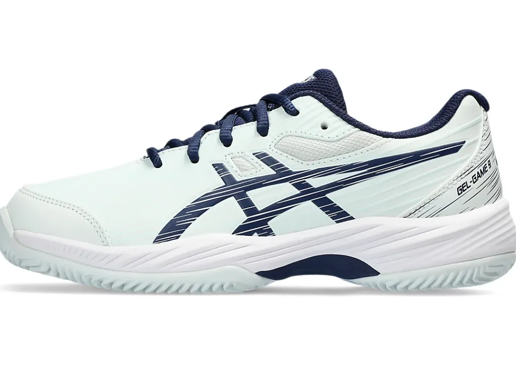 Tennisschoenen|Tennis>ASICS GEL-GAME 9 GS CLAY/OC Pale Mint/Blue Expanse