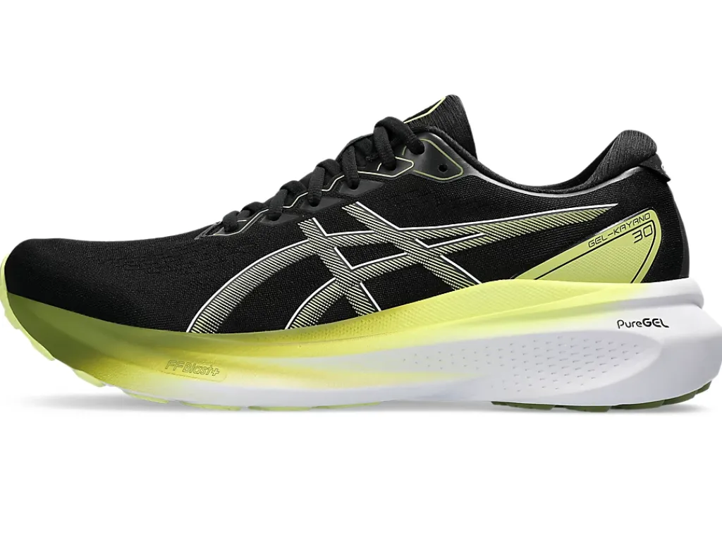 Run further (stability)|GEL-KAYANO™>ASICS GEL-KAYANO 30 Black/Glow Yellow