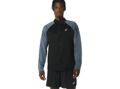 Kleding|Jassen en vesten>ASICS ICON LS 1/2 ZIP Performance Black/Carrier Grey