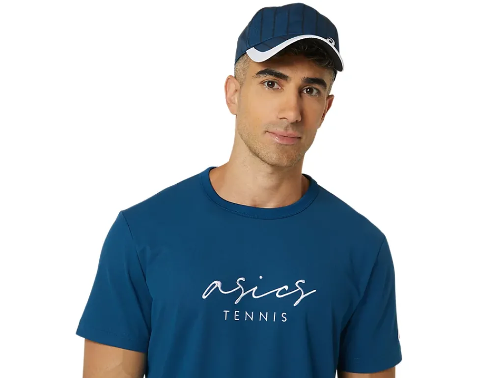 Kleding|Shirts met korte mouwen>ASICS MEN CLASSIC GRAPHIC TEE Mako Blue