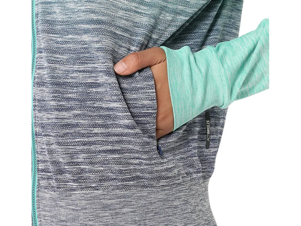 Kleding|Hardlopen>ASICS NAGINO RUN SEAMLESS JACKET Aurora Green/Blue Expanse