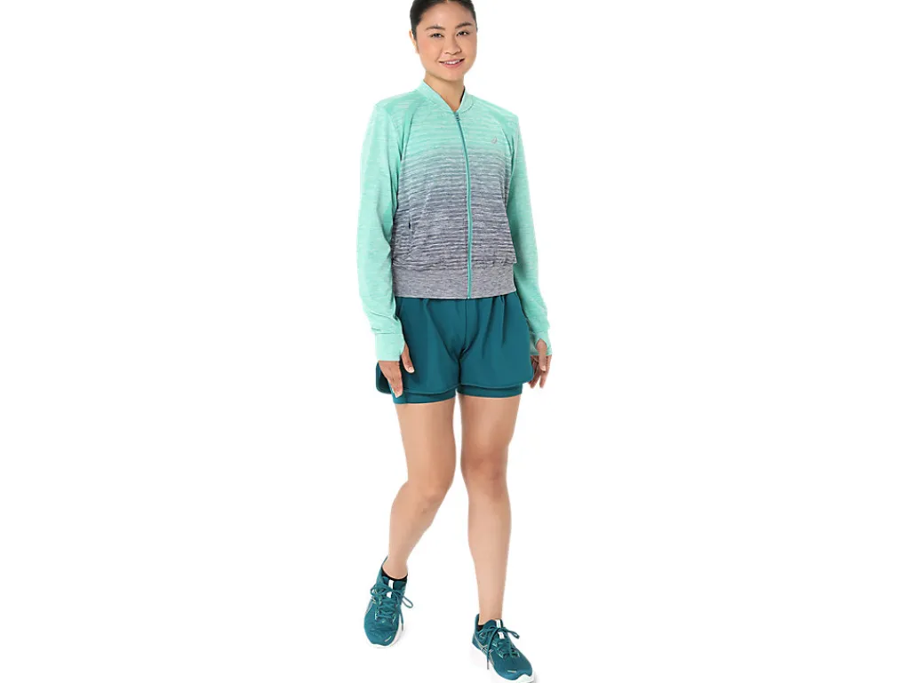 Kleding|Hardlopen>ASICS NAGINO RUN SEAMLESS JACKET Aurora Green/Blue Expanse