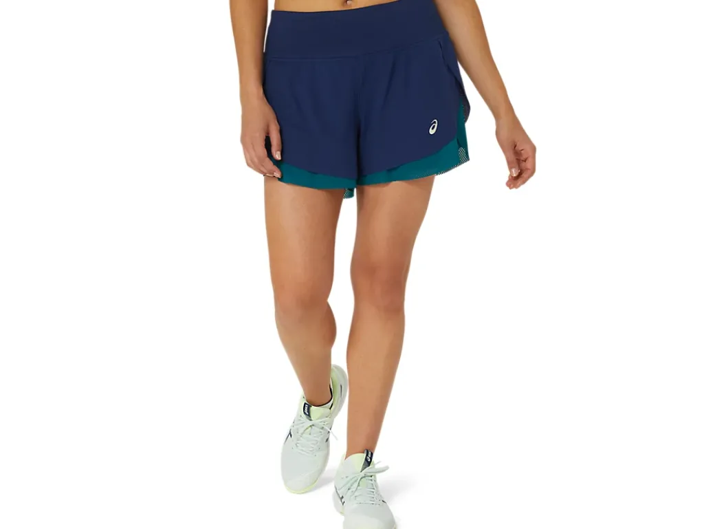 Kleding|Shorts>ASICS NAGINO TENNIS 3.5IN 2-N-1 LAYER SHORT Blue Expanse/Rich Teal