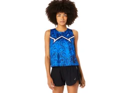 Kleding|Hardlopen>ASICS NATIONS RUN TANK Blue