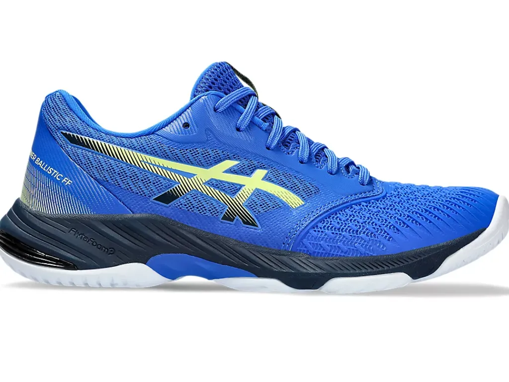 Netbal|Squash & badminton>ASICS NETBURNER BALLISTIC FF 3 Illusion Blue/Glow Yellow
