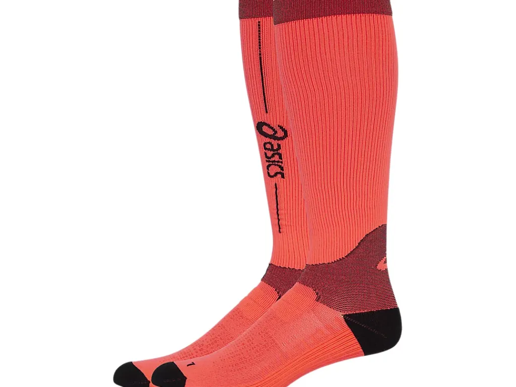 Hardlopen|Sokken>ASICS PERFORMANCE RUN COMPRESSION SOCK Sunrise Red