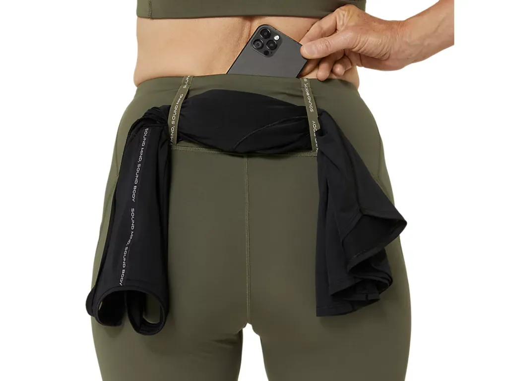 Kleding|Hardlopen>ASICS ROAD HIGH WAIST TIGHT Mantle Green