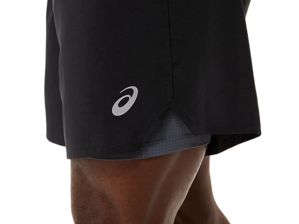 Kleding|Hardlopen>ASICS ROAD 2-N-1 7IN SHORT Performance Black/Carrier Grey