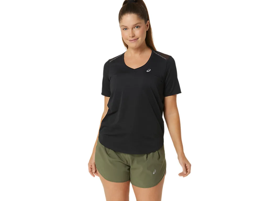 Kleding|Hardlopen>ASICS ROAD V-NECK SS TOP Performance Black