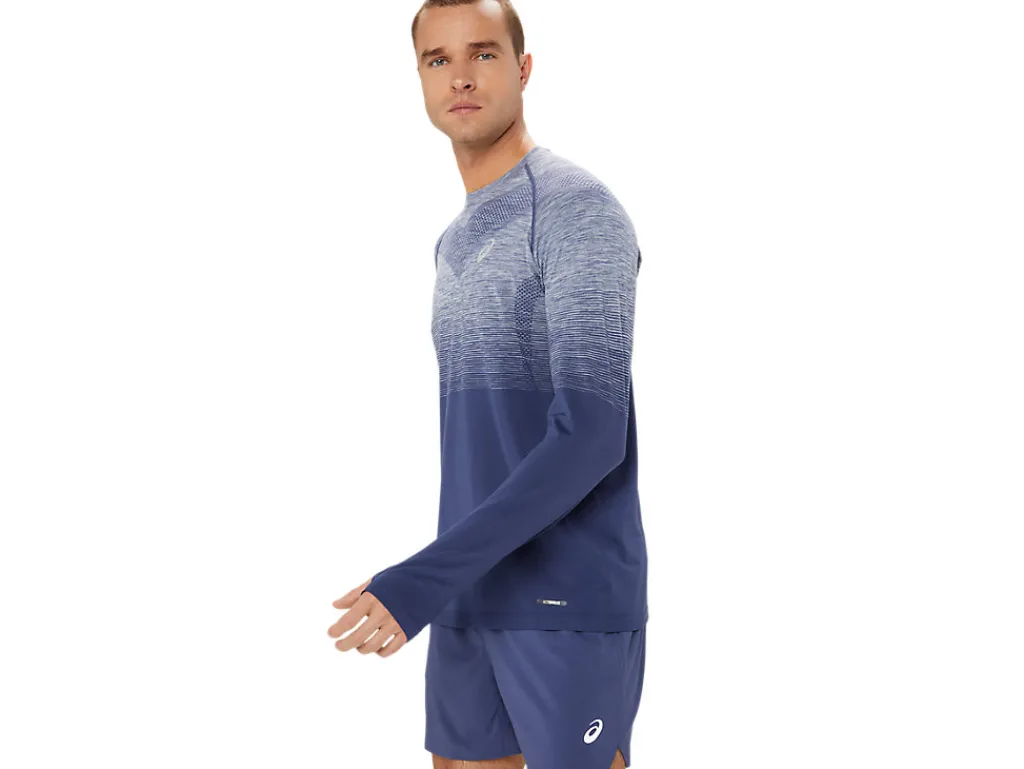Kleding|Hardlopen>ASICS SEAMLESS LS TOP Thunder Blue/Denim Blue