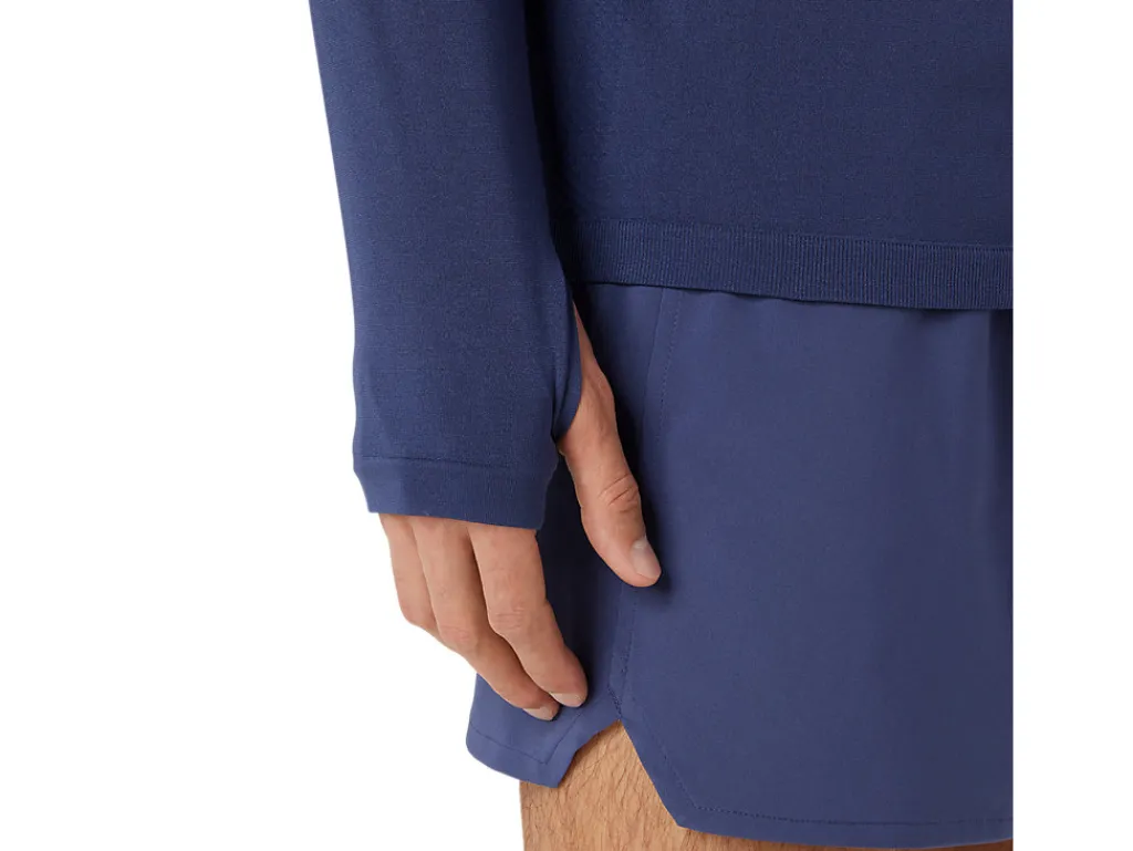 Kleding|Hardlopen>ASICS SEAMLESS LS TOP Thunder Blue/Denim Blue