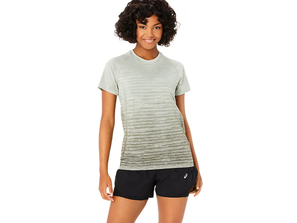 Kleding|Hardlopen>ASICS SEAMLESS SS TOP Mantle Green/Olive Grey