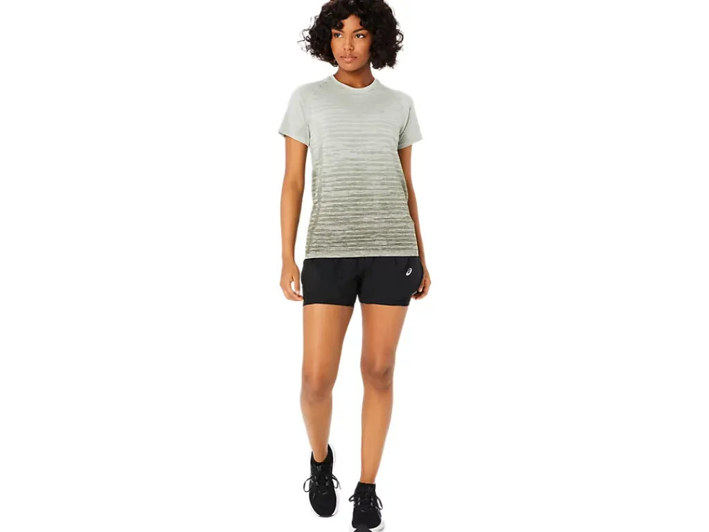 Kleding|Hardlopen>ASICS SEAMLESS SS TOP Mantle Green/Olive Grey